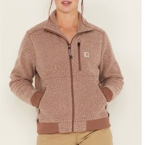 Carhartt Women's Teddy Fleece Jacket in Soft Brown